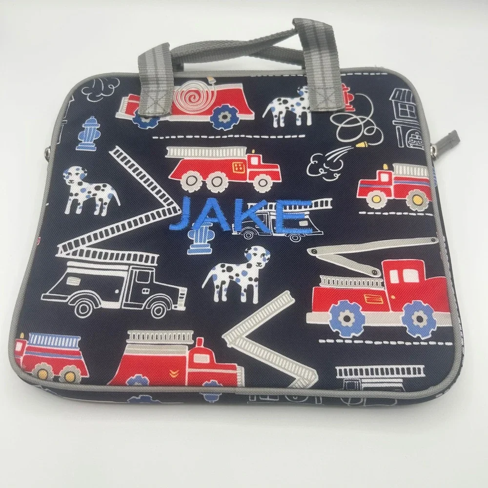 Pottery Barn Kids Fire Truck Tablet Laptop Case Navy Blue Jake PBK‎